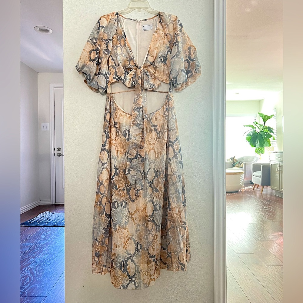 ASOS Snake Print Cutout Midi Dress - worn once